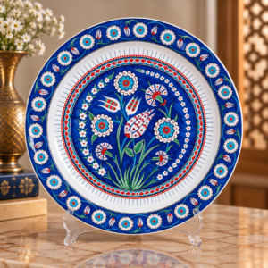 Şam İşi Desenli Çini Tabağı 30