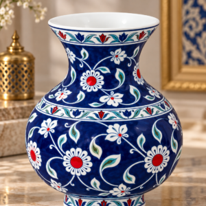 Babanakkaş Desenli İznik Çini Vazo 30 cm