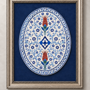 haliç desenli oval duvar süsü 25 cm